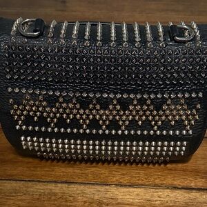 Christian Louboutin Panettone Spiked Black and Gold Shoulder Bag